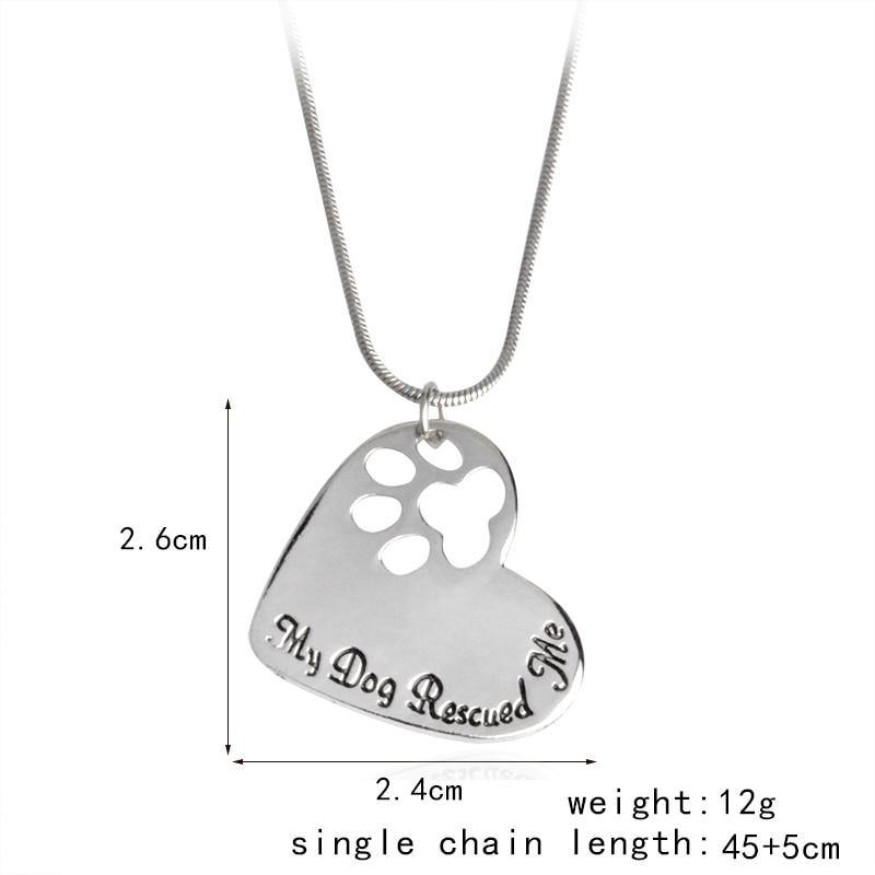 "My Dog Rescued Me" Womens Necklace Pendant - Lovepawz