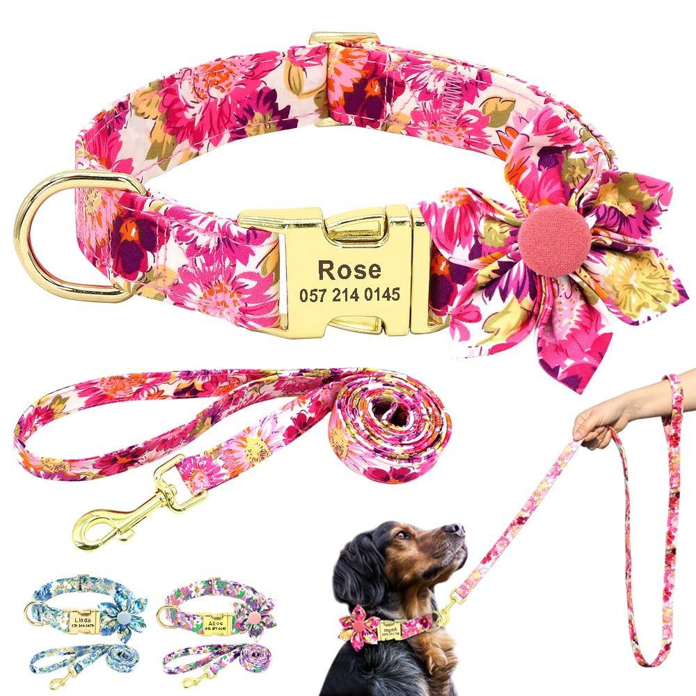 Personalized Flower Bowknot Set - Lovepawz