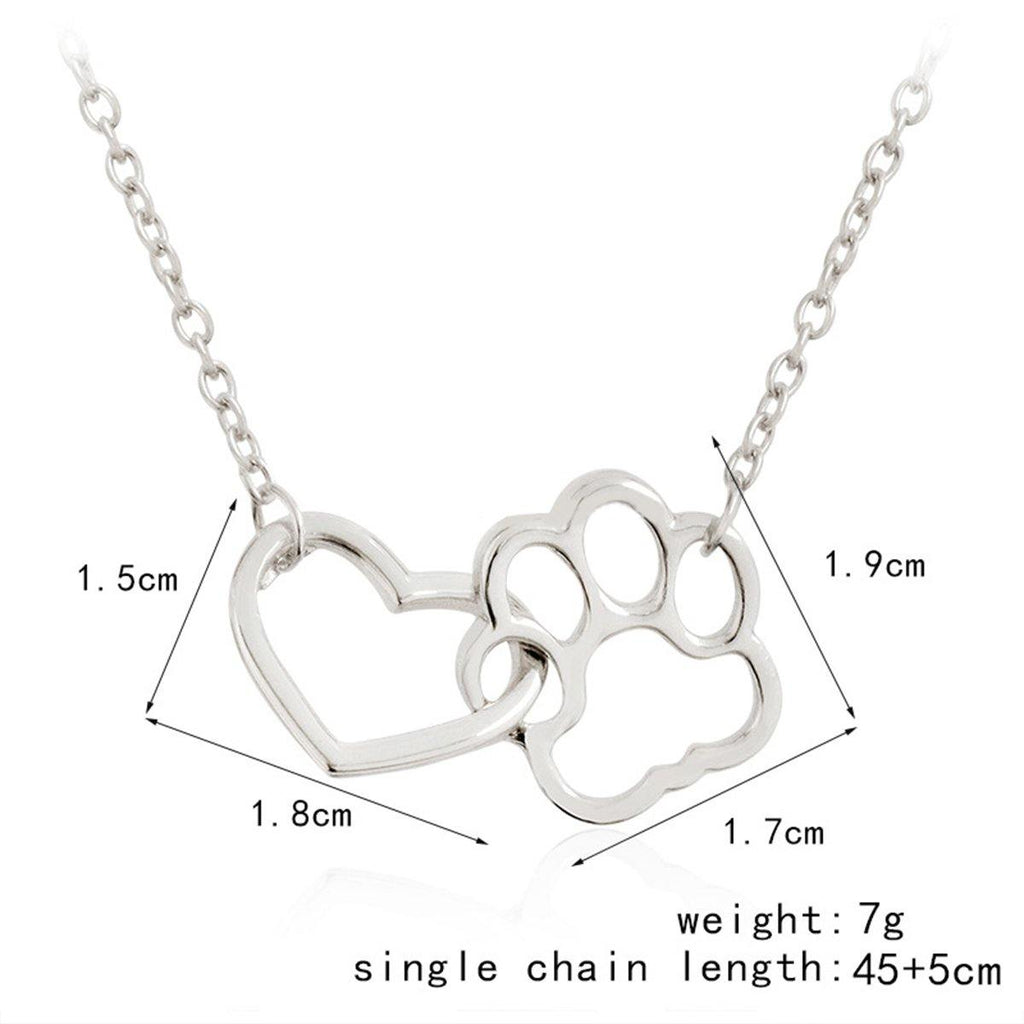 Double Paw Footprint Necklace - Lovepawz