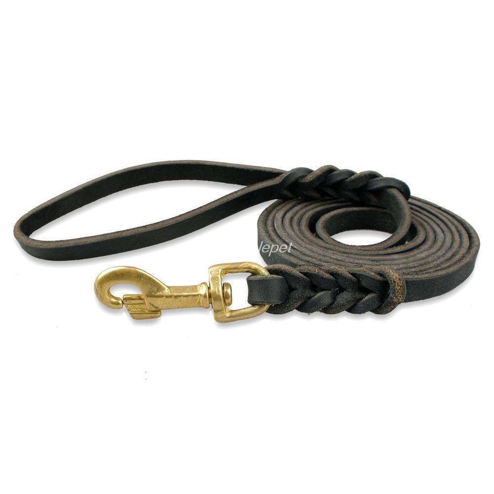Leather Braided Dog Leash - Lovepawz