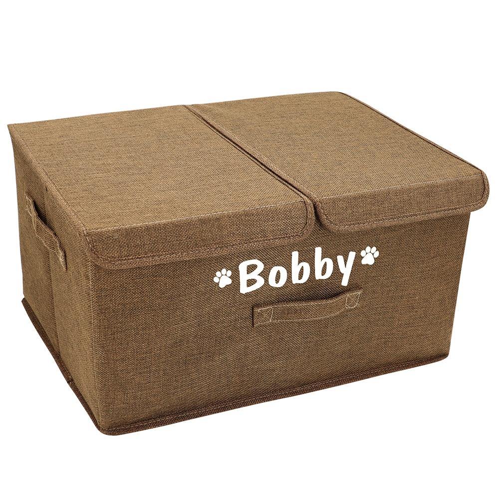 Personalized Double Dog Folding Storage Basket - Lovepawz