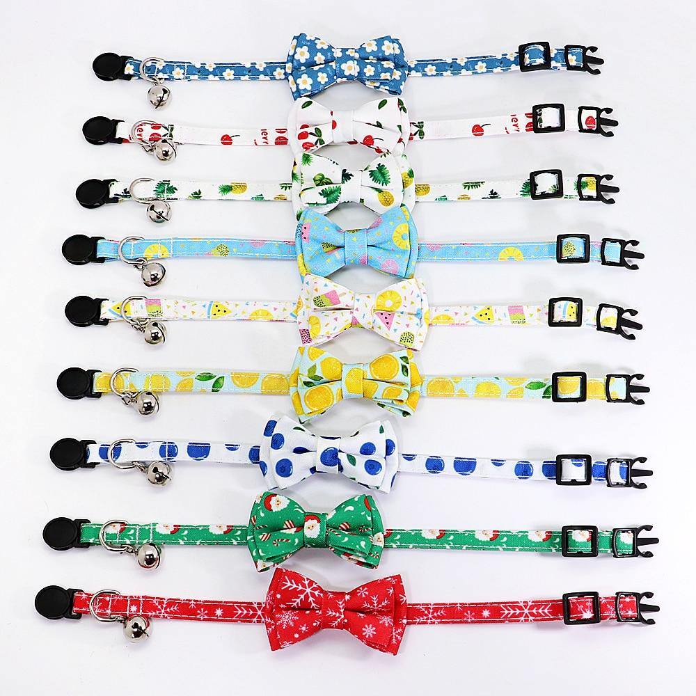 Cute Custom Printed Bowfish Cat Collar - Lovepawz