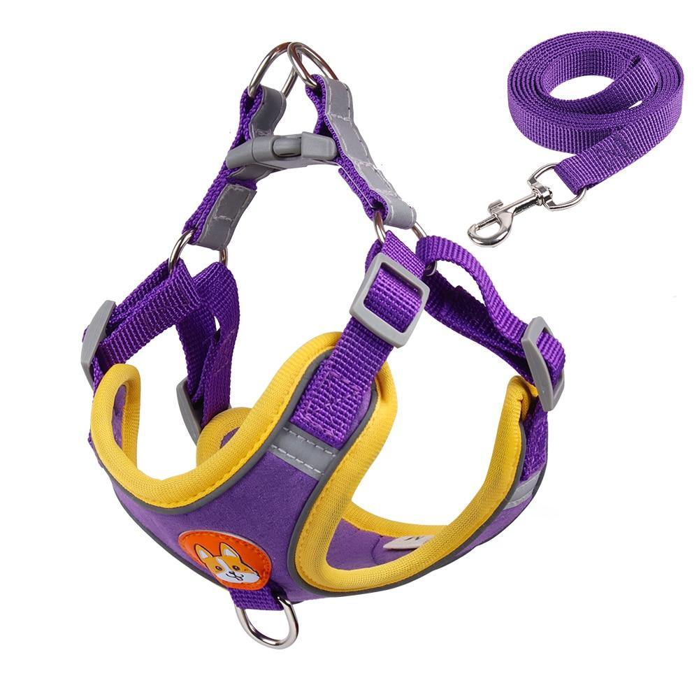 Reflective Terrier Dog Harness and Leash Set - Lovepawz