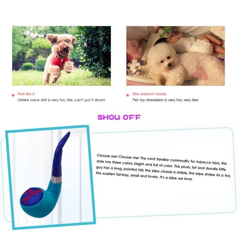 Smoke Pipe Dog Sound Squeak Plush Toys - Lovepawz