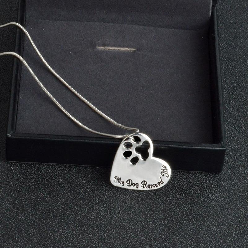 "My Dog Rescued Me" Womens Necklace Pendant - Lovepawz