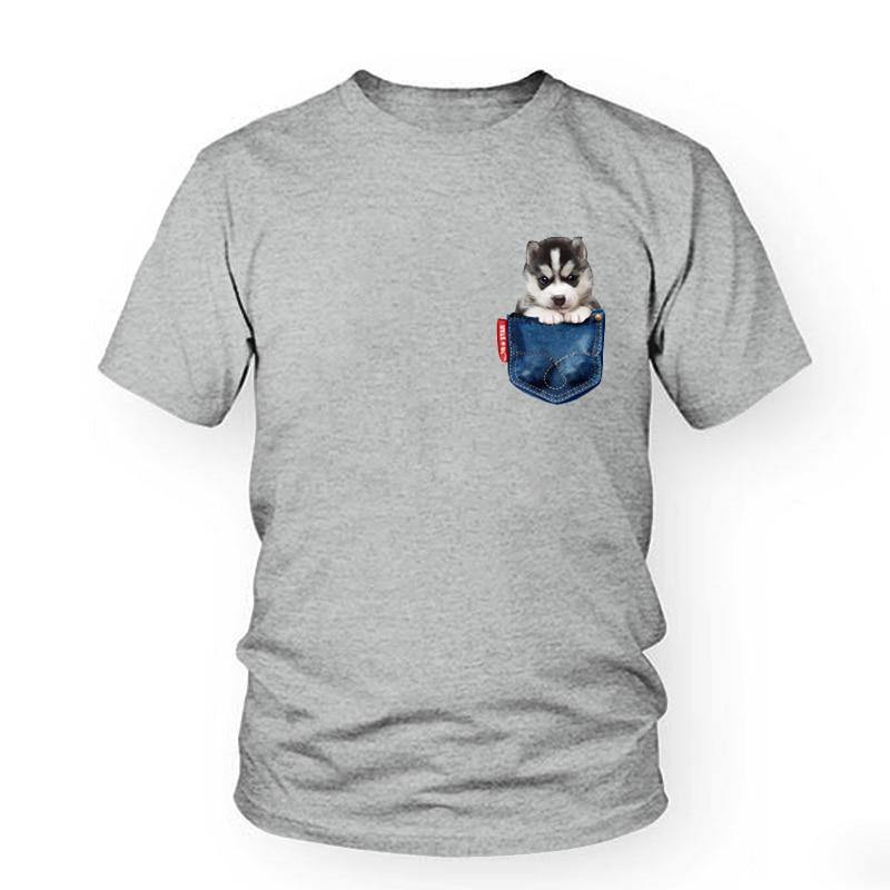 Husky Dog T-Shirt Men - Lovepawz