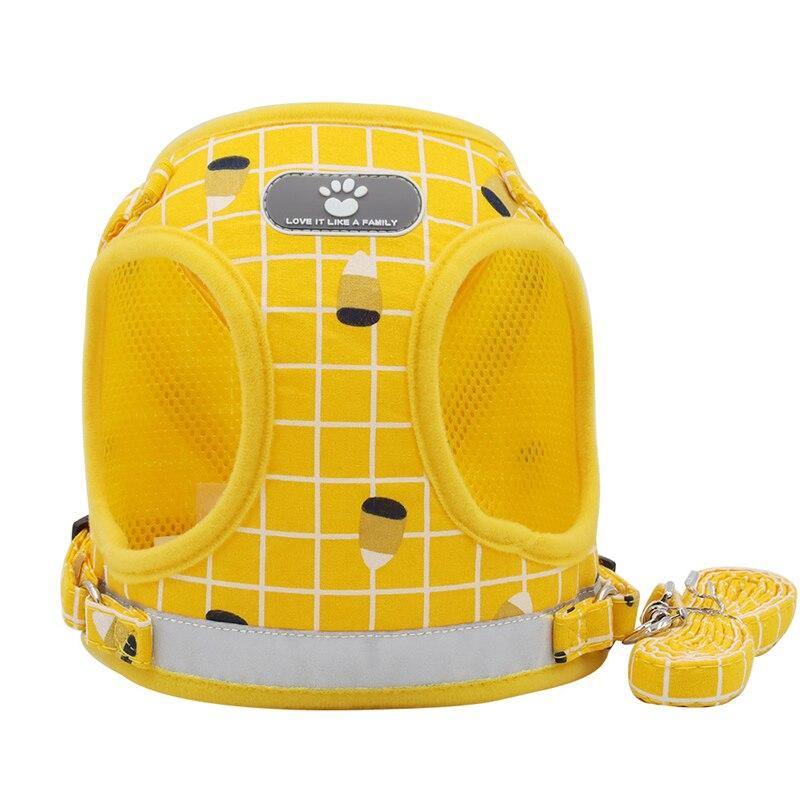 Grid Design Dog Harness and Leash Set - Lovepawz