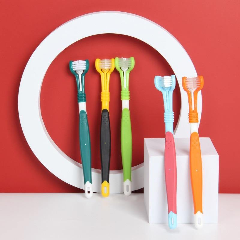 Pet ThreeHead Multi-angle Toothbrush - Lovepawz