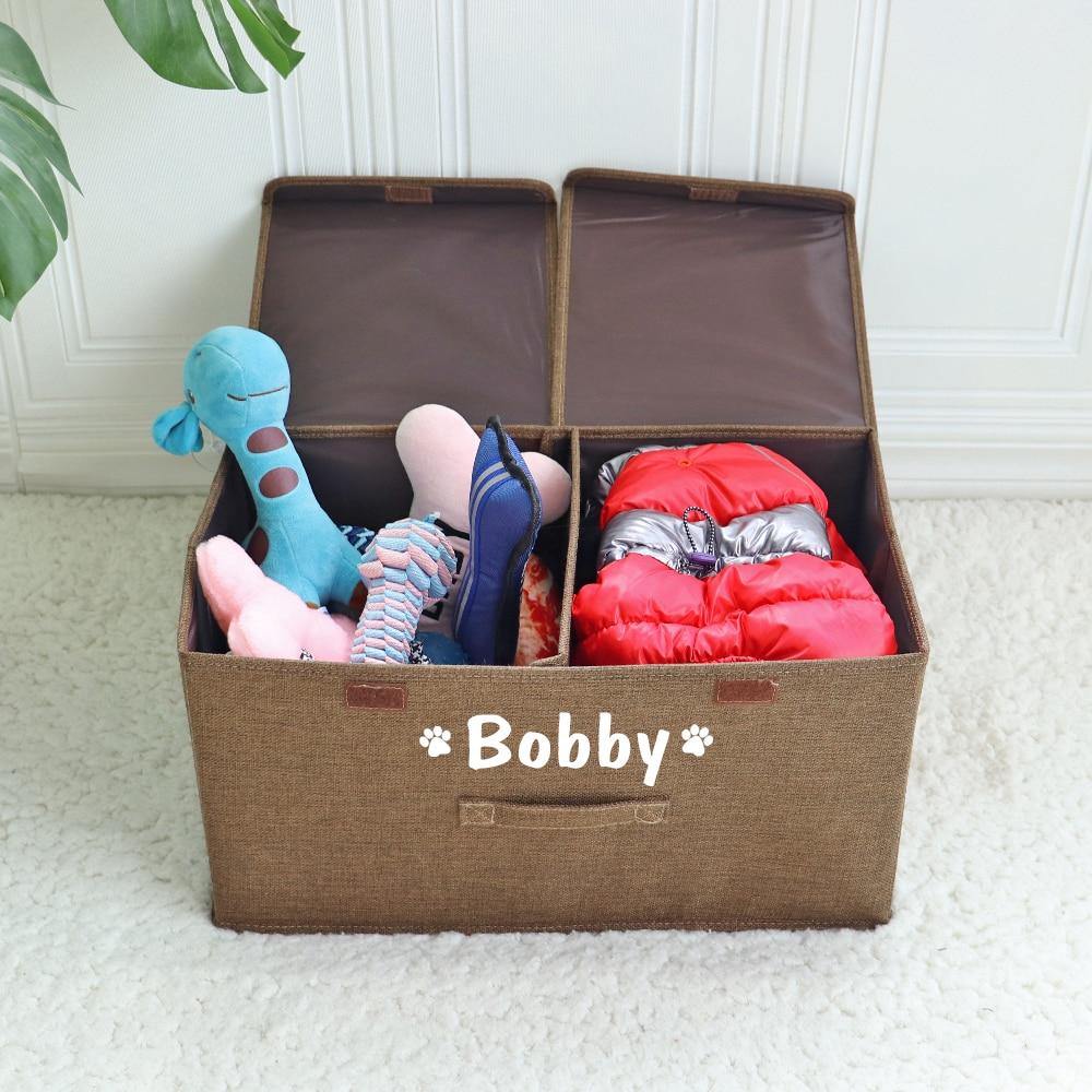 Personalized Double Dog Folding Storage Basket - Lovepawz