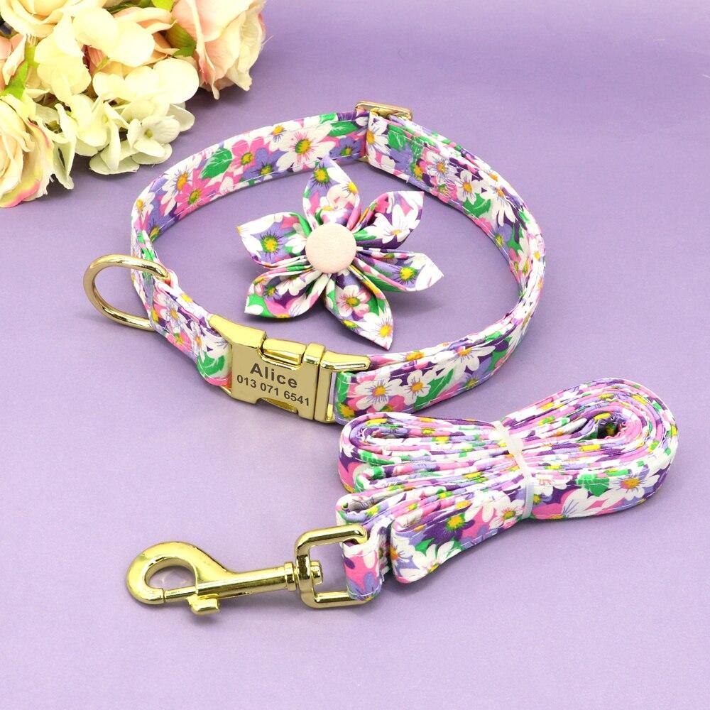 Personalized Flower Bowknot Set - Lovepawz