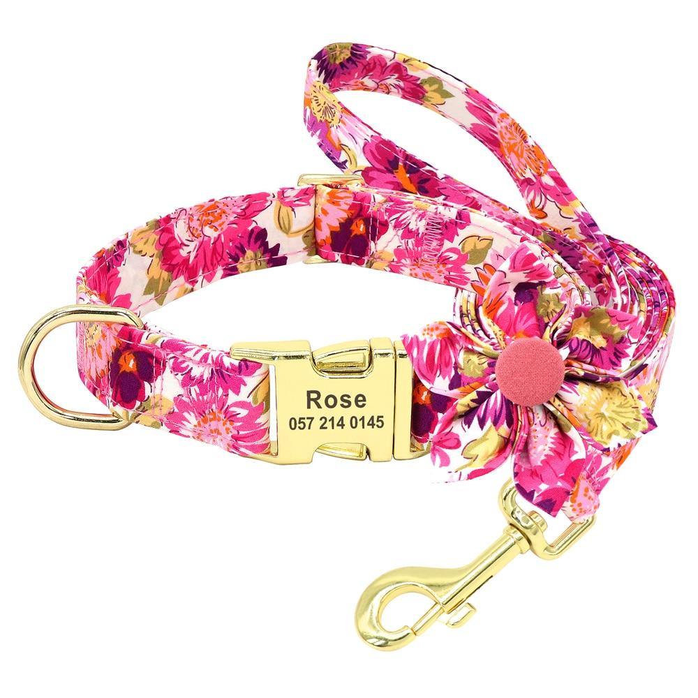 Personalized Flower Bowknot Set - Lovepawz