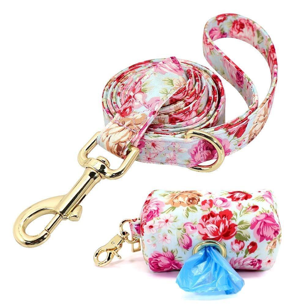 Floral Leash and Garbage Bag Set - Lovepawz