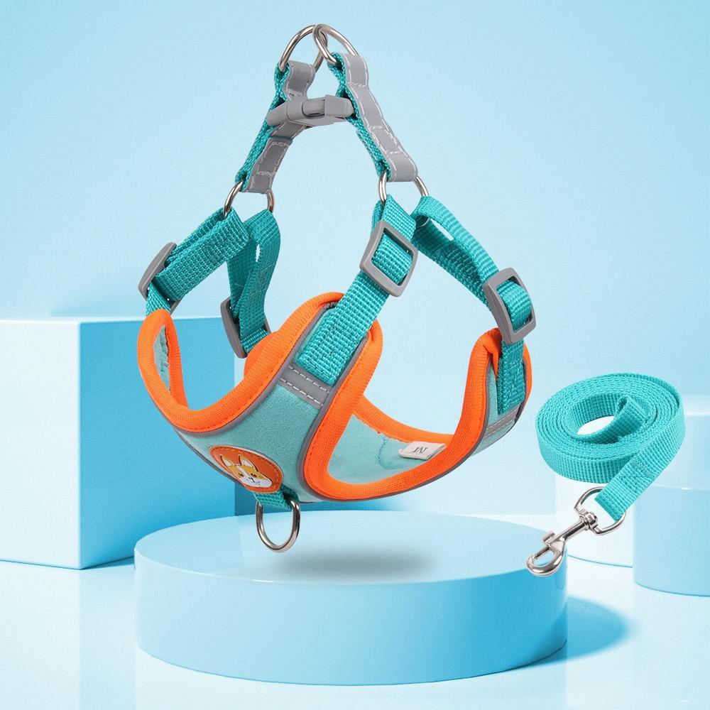 Reflective Terrier Dog Harness and Leash Set - Lovepawz
