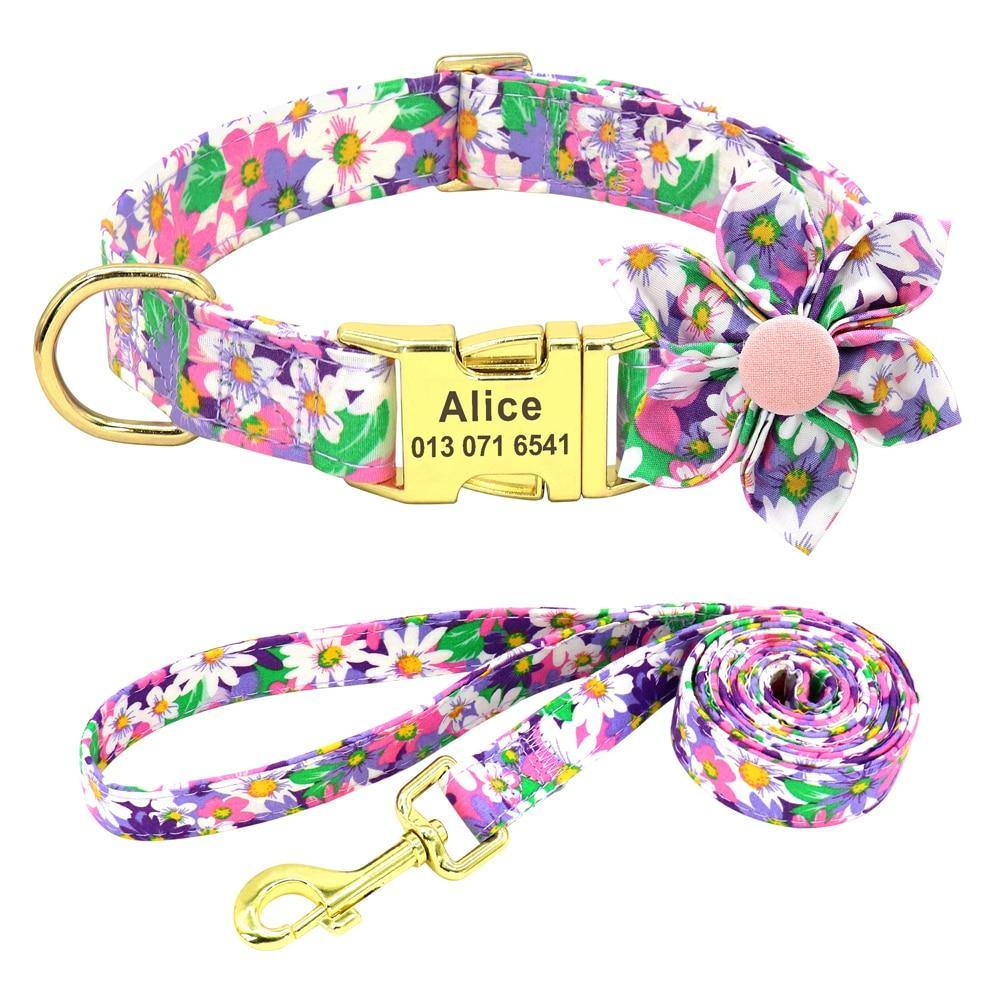 Personalized Flower Bowknot Set - Lovepawz