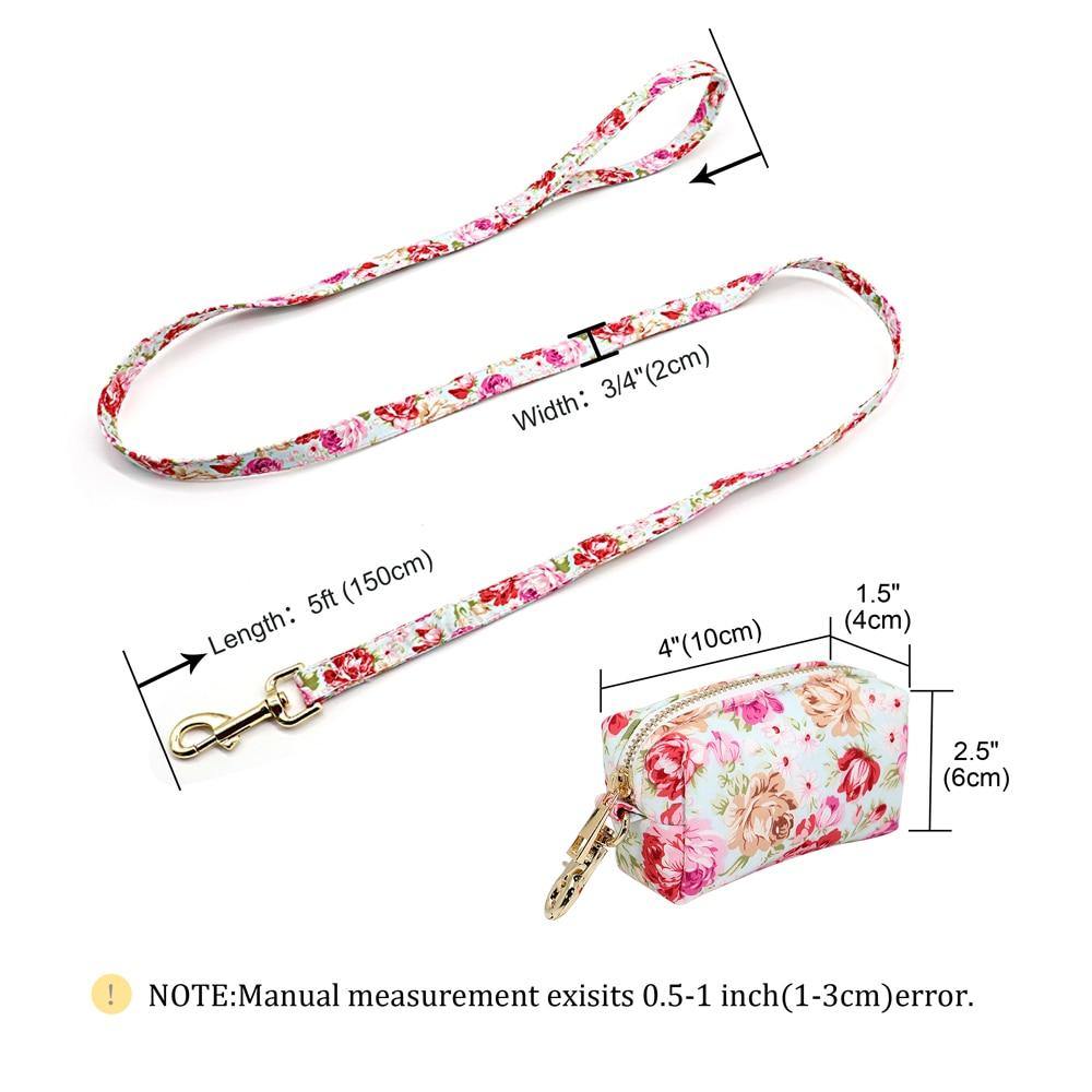 Floral Leash and Garbage Bag Set - Lovepawz
