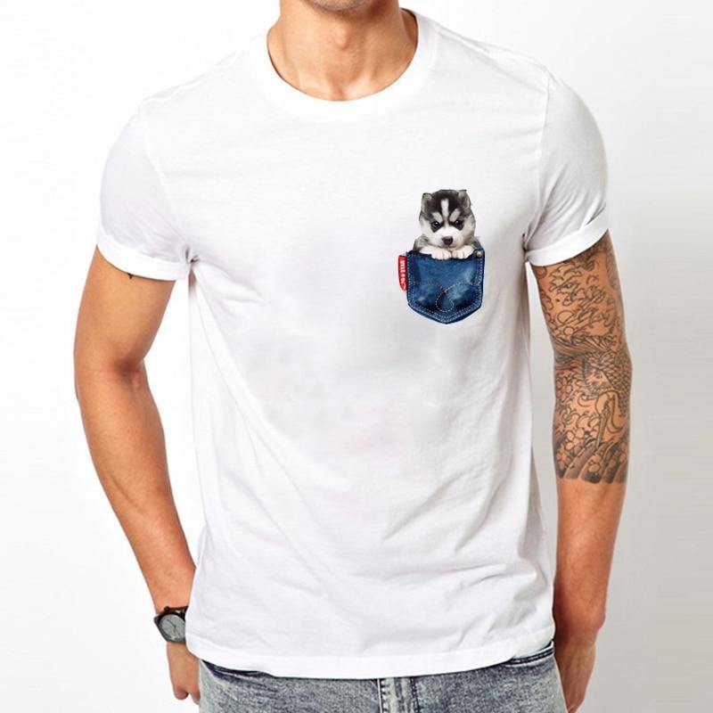 Husky Dog T-Shirt Men - Lovepawz