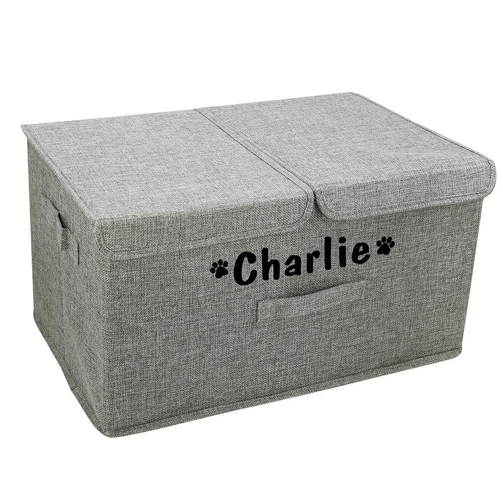 Personalized Double Dog Folding Storage Basket - Lovepawz