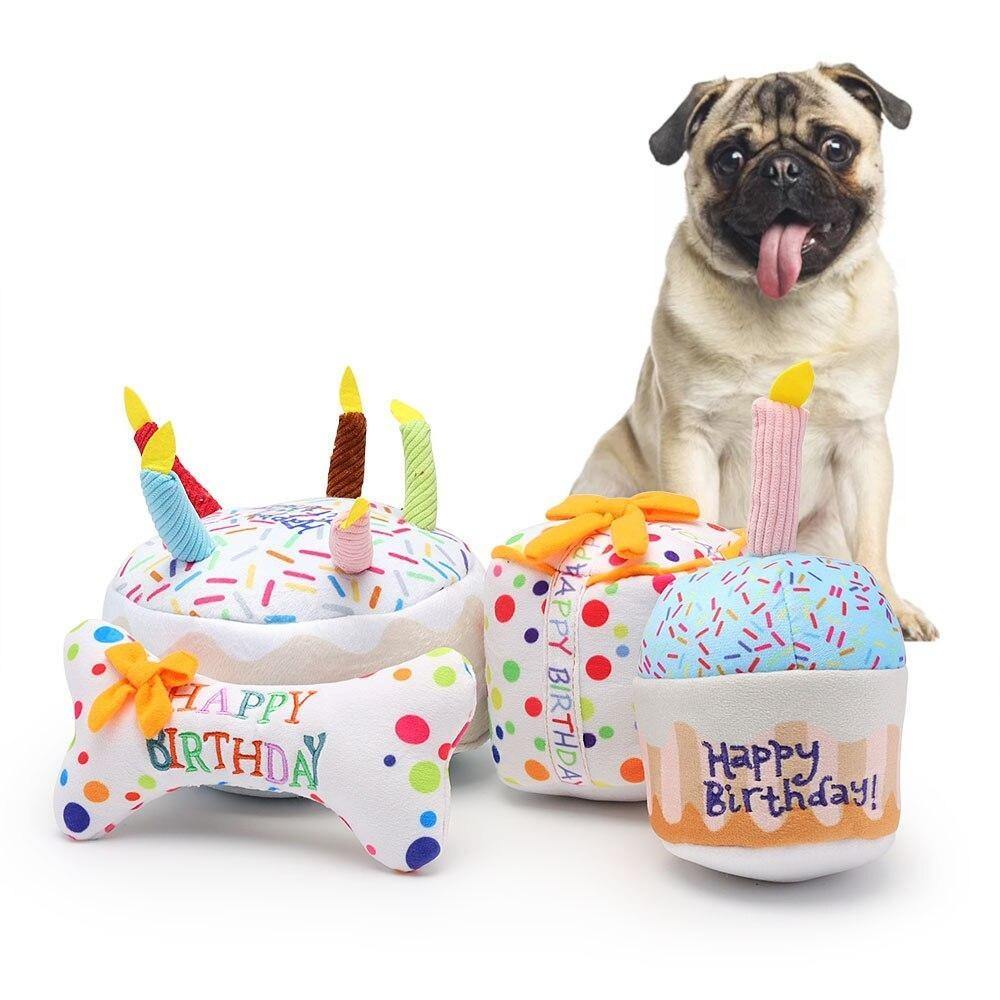 Birthday Ultimate Plush Chew Dog Toys - Lovepawz