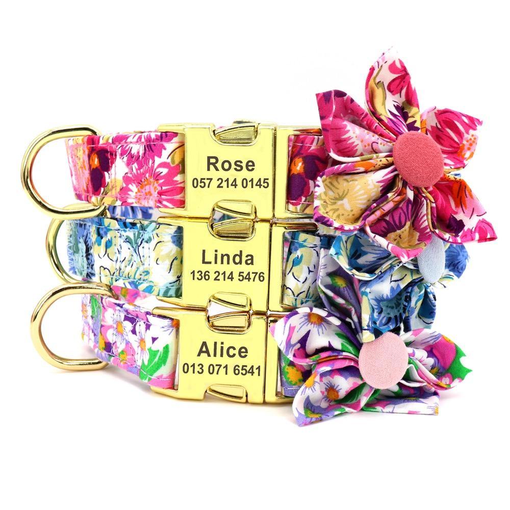 Personalized Flower Bowknot Set - Lovepawz