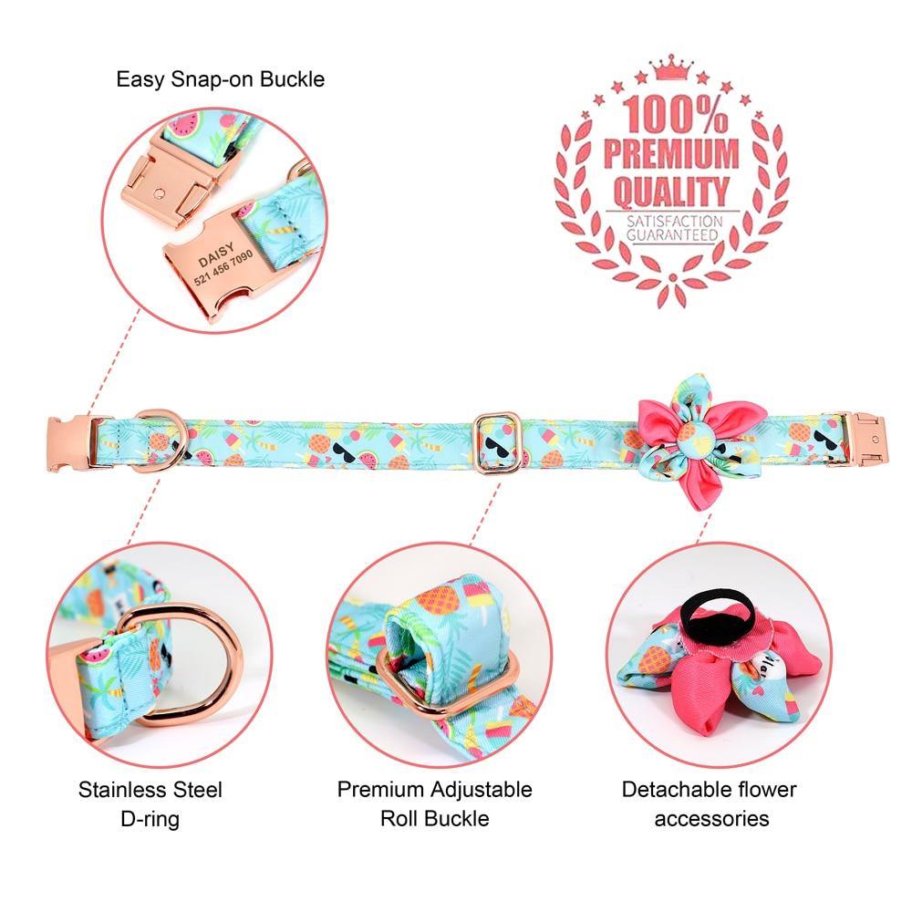 Fruit Floral Personalized Collar - Lovepawz