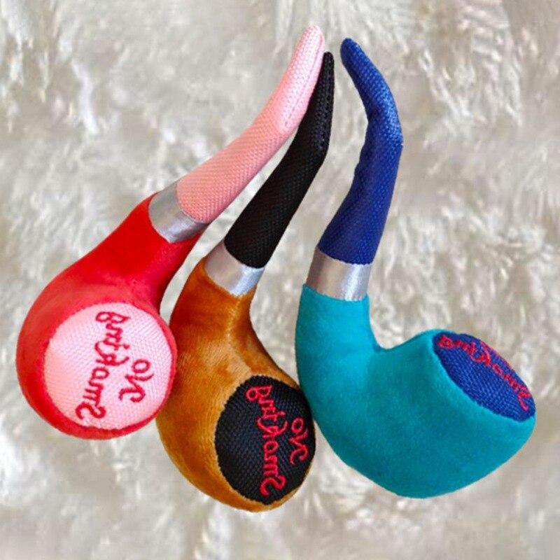 Smoke Pipe Dog Sound Squeak Plush Toys - Lovepawz