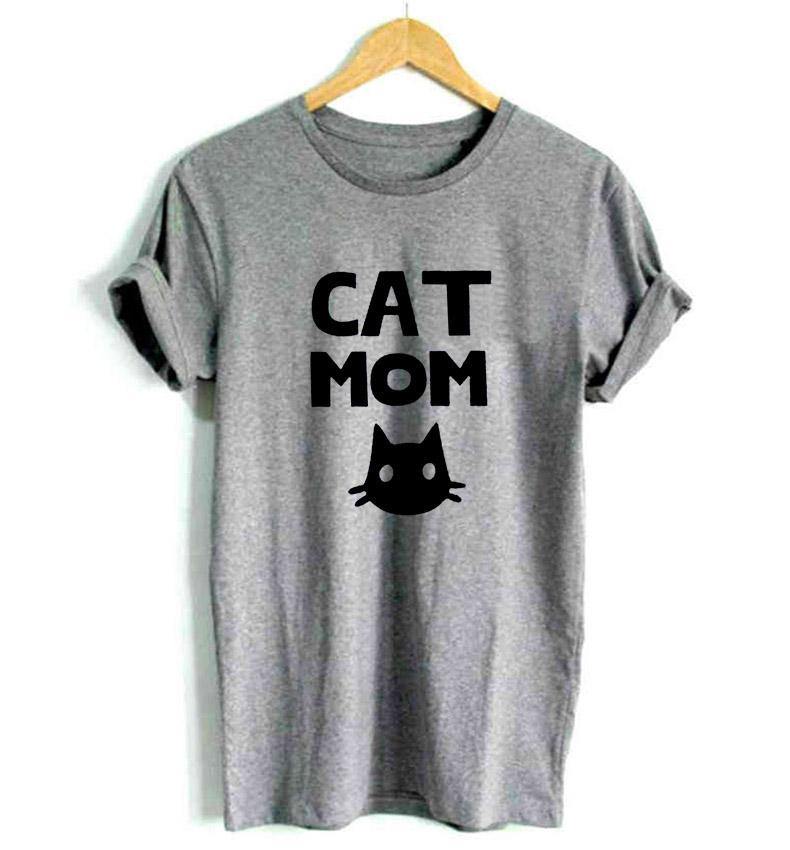 "Cat Mom" Women's Top Cotton T-Shirt - Lovepawz
