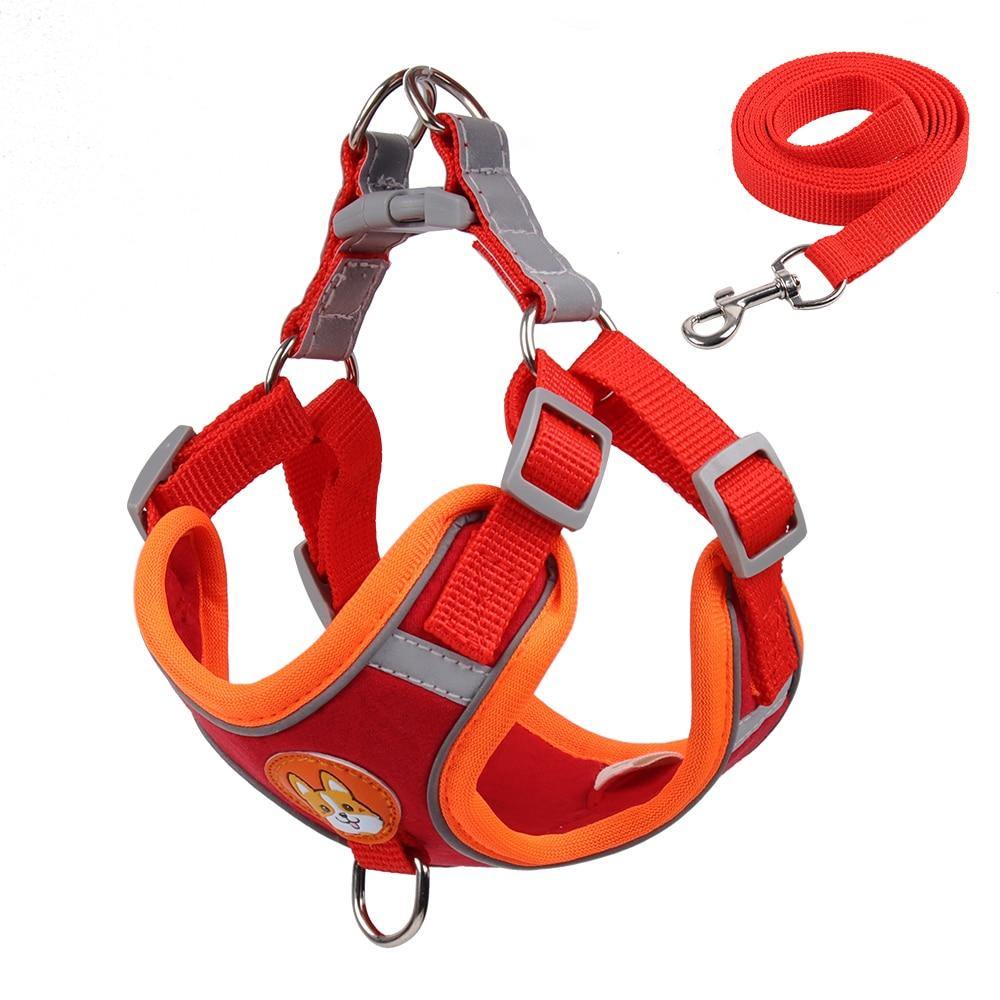Reflective Terrier Dog Harness and Leash Set - Lovepawz