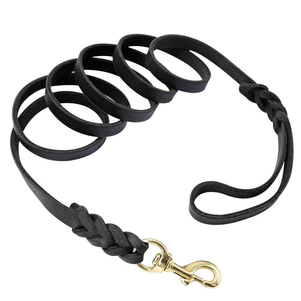 Leather Braided Dog Leash - Lovepawz