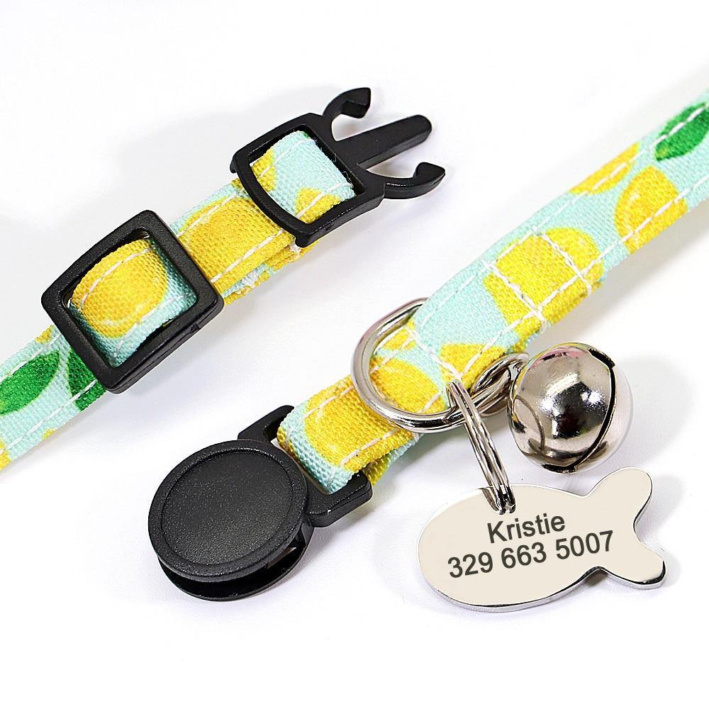 Cute Custom Printed Bowfish Cat Collar - Lovepawz