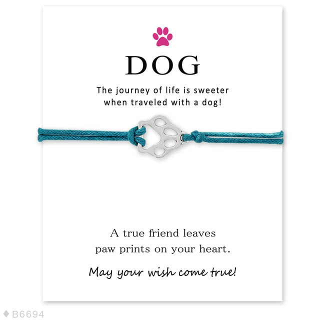 'Lovepawz - 'Dog' Silver Bracelet Card - Lovepawz