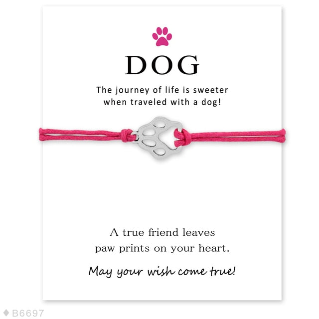'Lovepawz - 'Dog' Silver Bracelet Card - Lovepawz