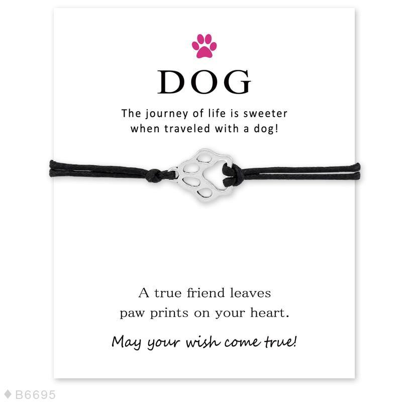 'Lovepawz - 'Dog' Silver Bracelet Card - Lovepawz