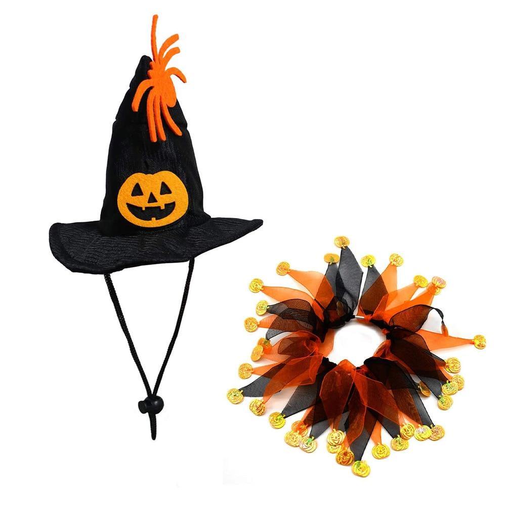 Halloween Cat Hat+Scarf Pumpkin Costume Set - Lovepawz