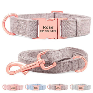 Fabric Soft Collar N Leash Set - Lovepawz