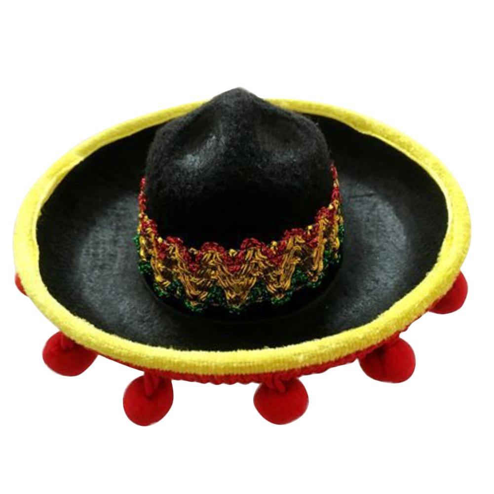 Mexican Themed Sombrero Dog Styled PomPom Hat - Lovepawz