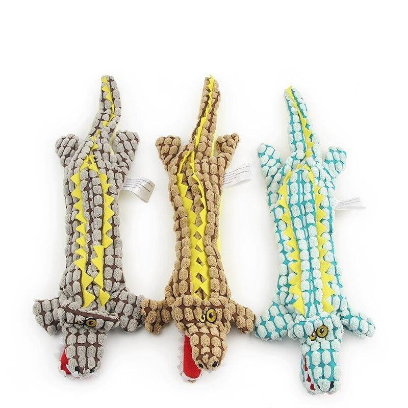 Crocodile Flat Squeaker Toy - Lovepawz