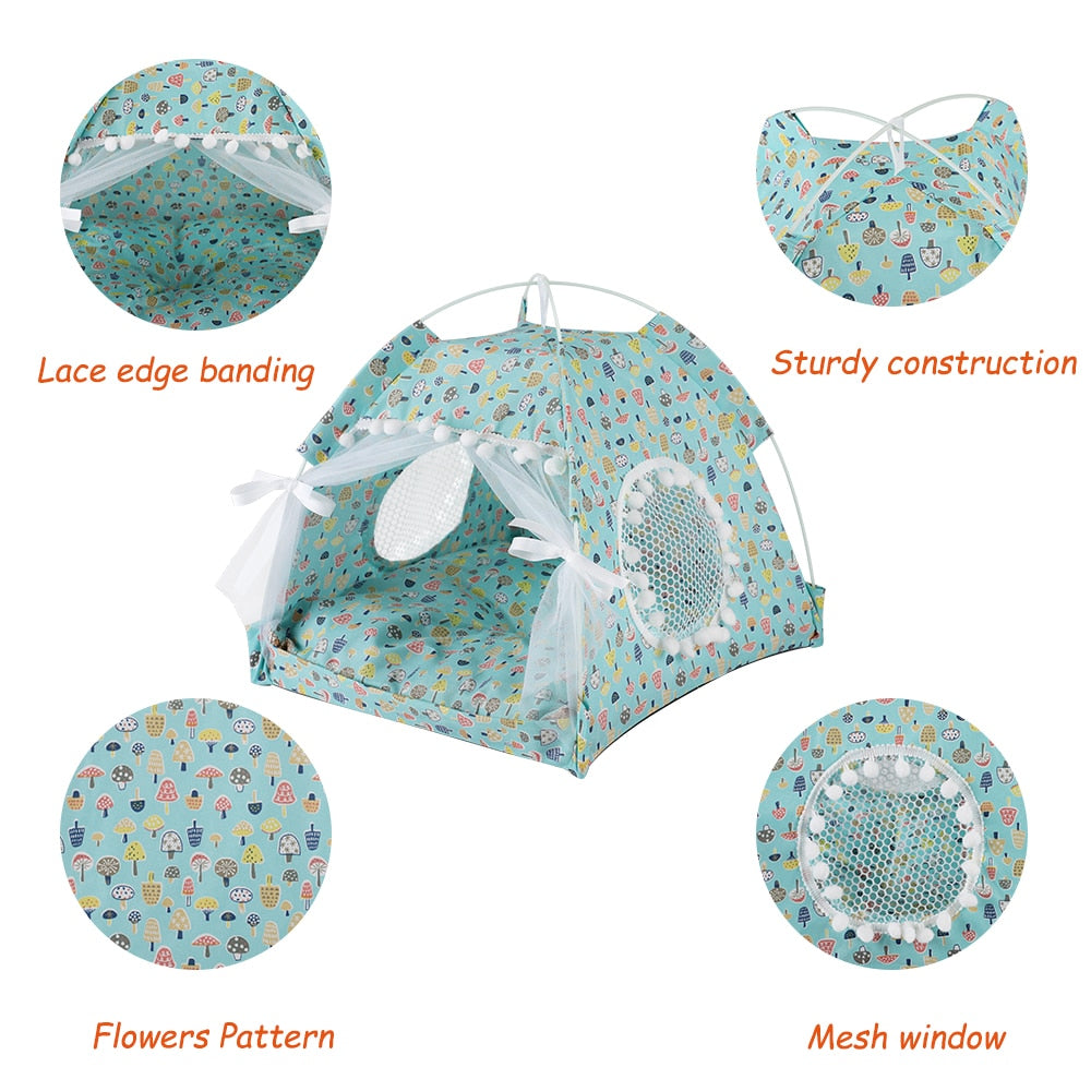 Portable Dog Pet Enclosed Indoor Tent House Bed - Lovepawz