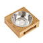 Stainless Steel Bamboo Dog Bowl - Lovepawz