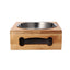 Stainless Steel Bamboo Dog Bowl - Lovepawz