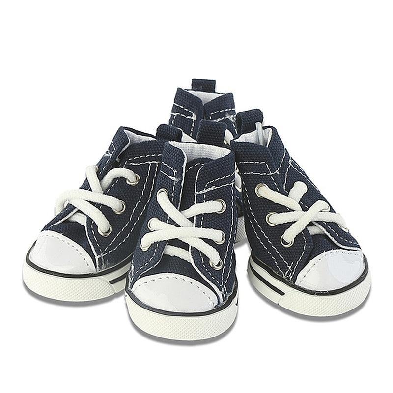 Denim Laces Dog Puppy Sneaker Canvas Shoes - Lovepawz