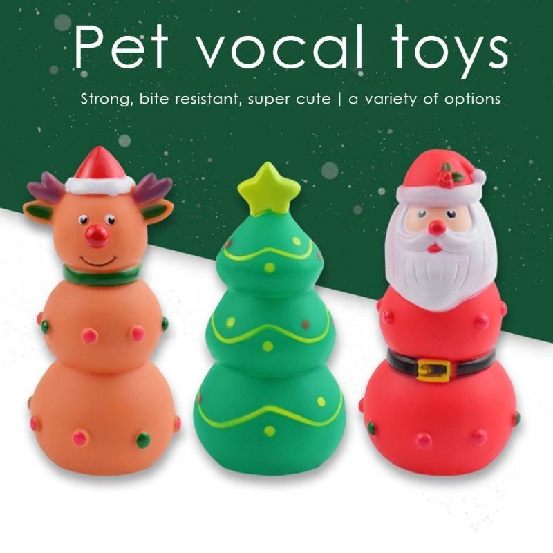 Christmas Dog Squeaky Rubber Play Toy - Lovepawz