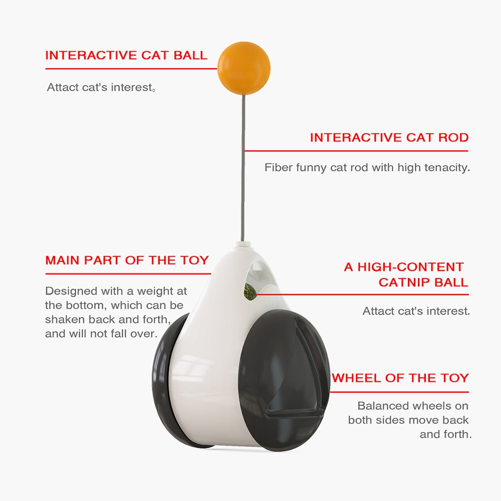 Tumbler Swing Toys for Cats Kitten Interactive Balance Cat Chasing Toy - Lovepawz