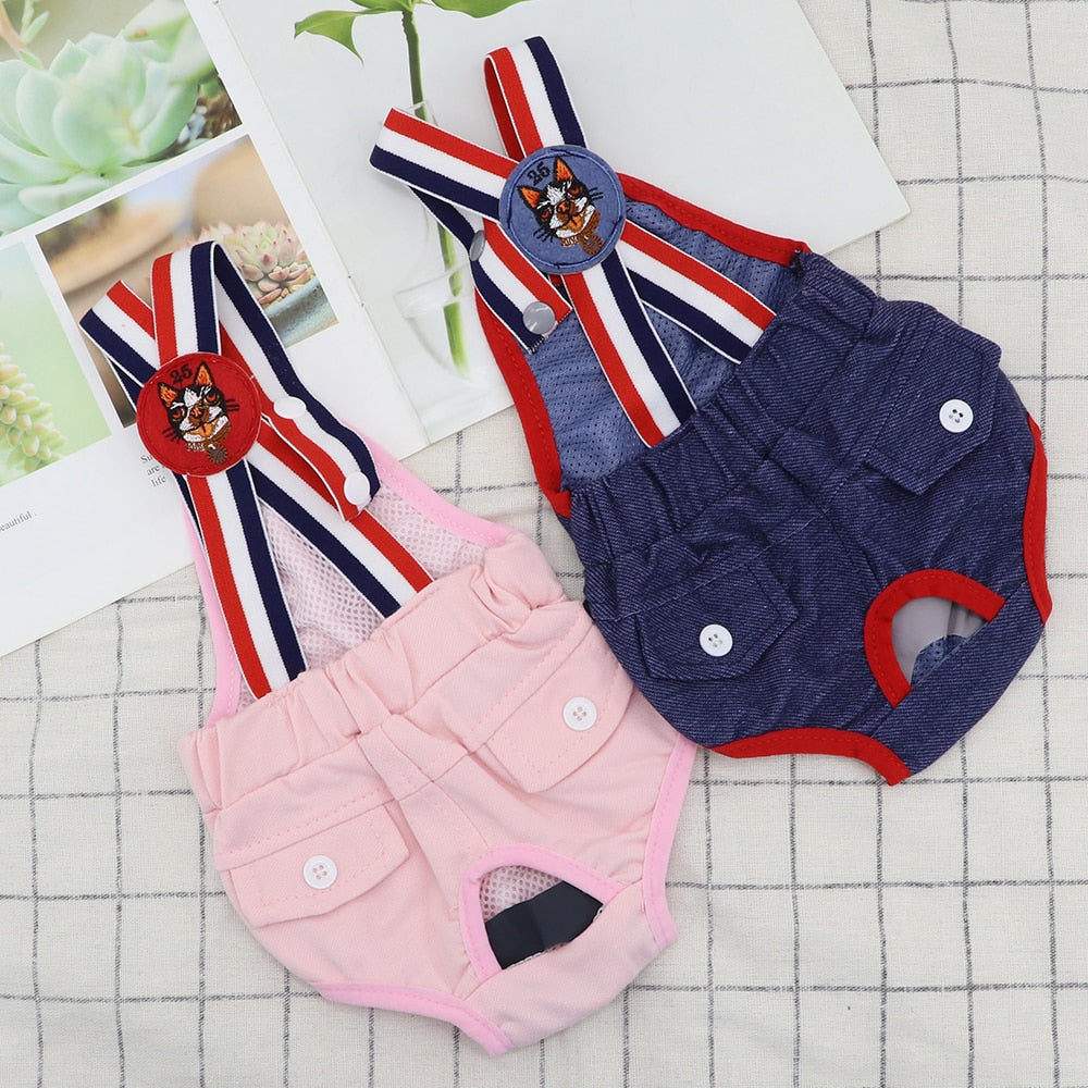 Dog Washable Diaper Overall Clothing Pants - Lovepawz