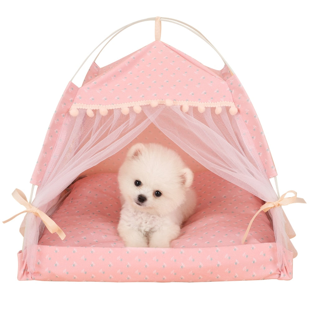 Portable Dog Pet Enclosed Indoor Tent House Bed - Lovepawz