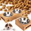 Stainless Steel Bamboo Dog Bowl - Lovepawz