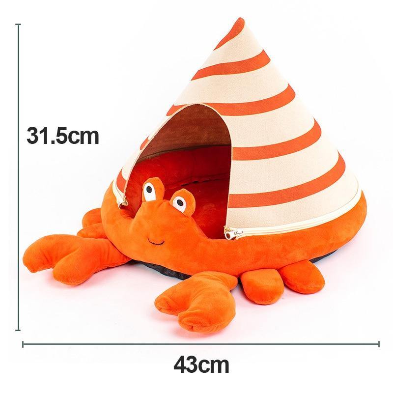 Cute Crab Turtle Sea Cat Enclosed House Bed - Lovepawz