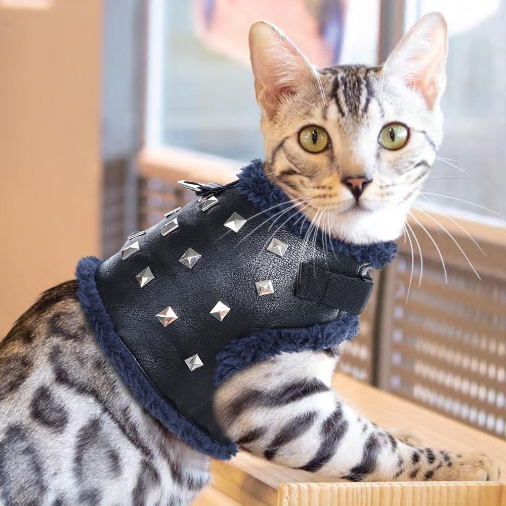 Dog Cat Leather Padded Vest Clothes - Lovepawz
