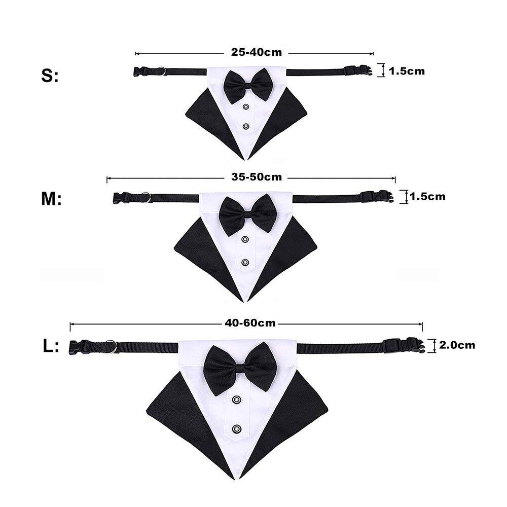 Formal Dog Puppy Tuxedo Bandana Collar With Bow Tie - Lovepawz