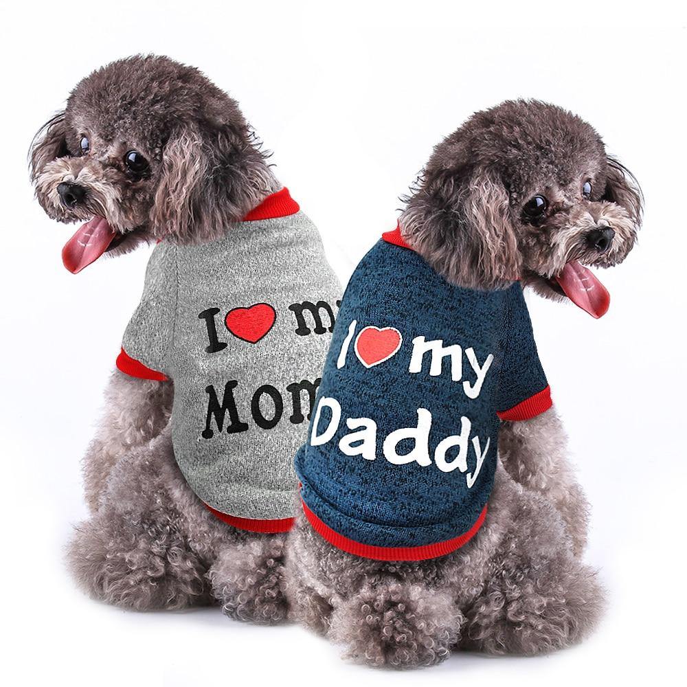 "I Love My Daddy/Mommy" Dog Autumn Sweatshirt - Lovepawz