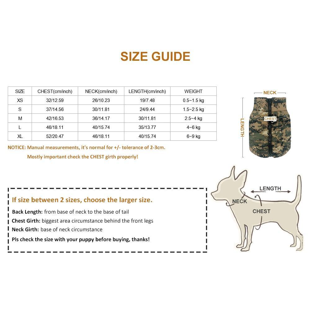 Waterproof Dog Puppy Camo Jacket Coat Vest - Lovepawz